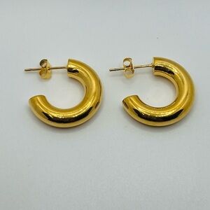 Gold-Tone Chunky Hoop Stud Earrings - Women Jewelry